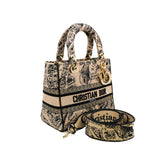 thumbnail medium Lady D-Lite Bag black&beige fabric
