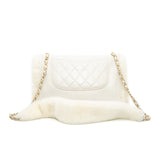 thumbnail medium flap bag light grey fur& calfskin ghw seri26