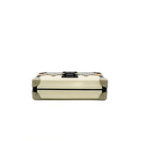thumbnail Petite malle in calfskin black/ brown/ white PHW