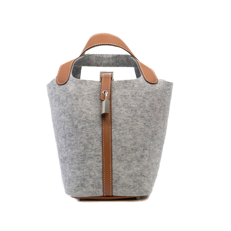 Picotin Lock 18 Feutre/Swift Gris Clair/Gold PHW Y Stamp - L'UXE LINK