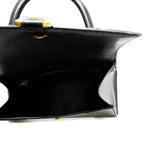 thumbnail Hourglass Handbag Small in black shiny box calfskin ghw