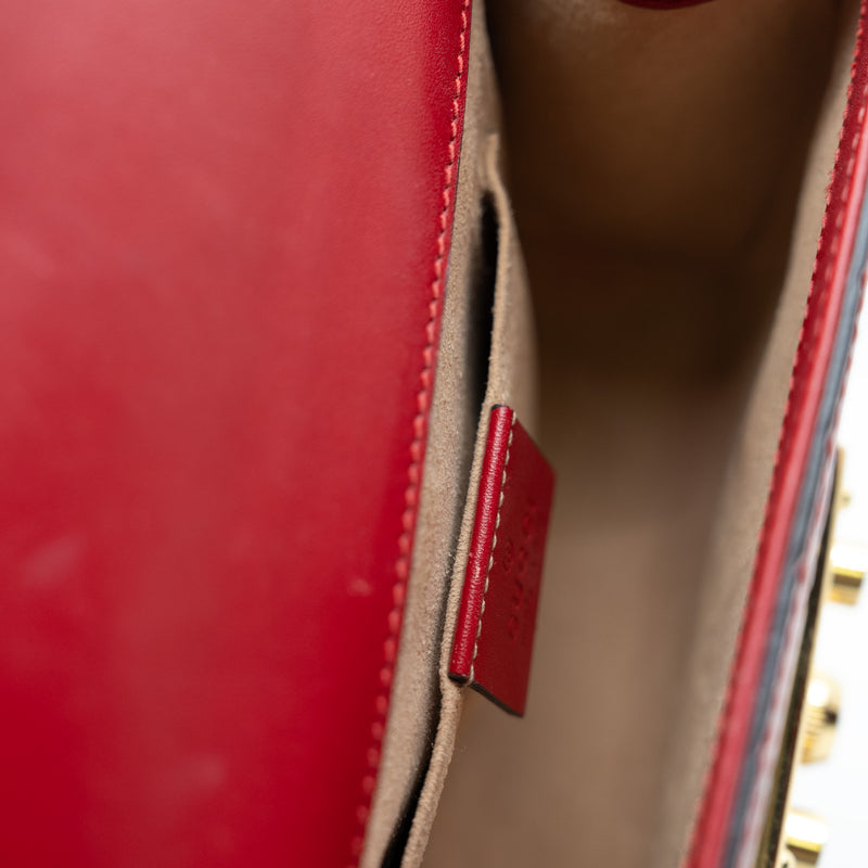 Small GG Padlock Shoulder Bag Red GHW