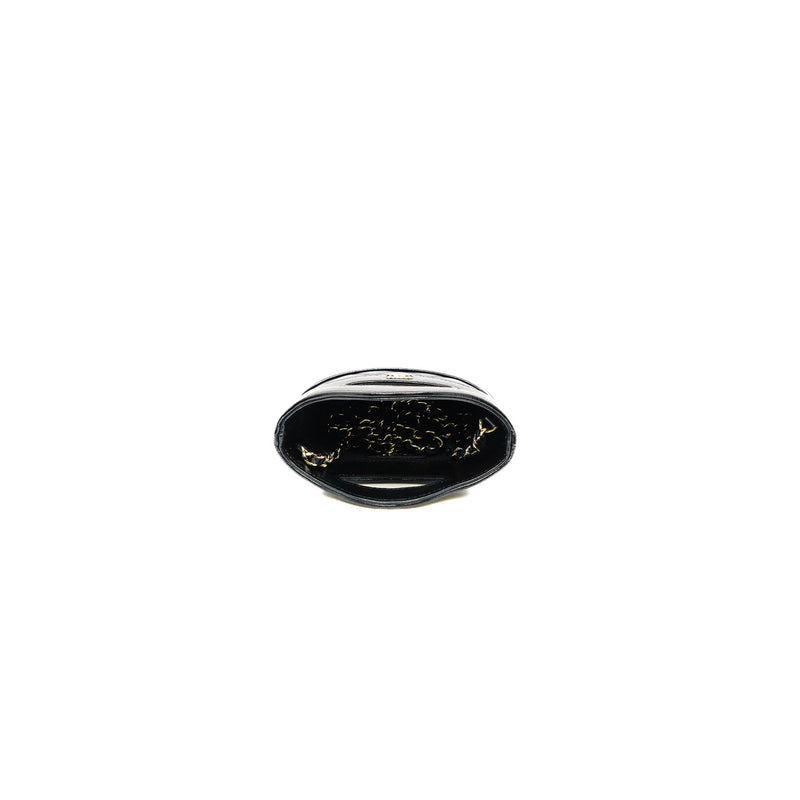nano 31 bag in black shiny leather phw