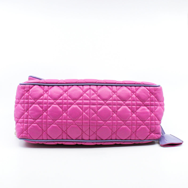 Miss Promenade Cannage Pink Lambskin Flap Bag PHW - L'UXE LINK