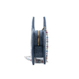 thumbnail mini star crossbody bag in blue denim with pearl GHW