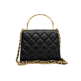 thumbnail mini Coco enamel top handle flap bag in black lambskin GHW seri J4E8XXXX