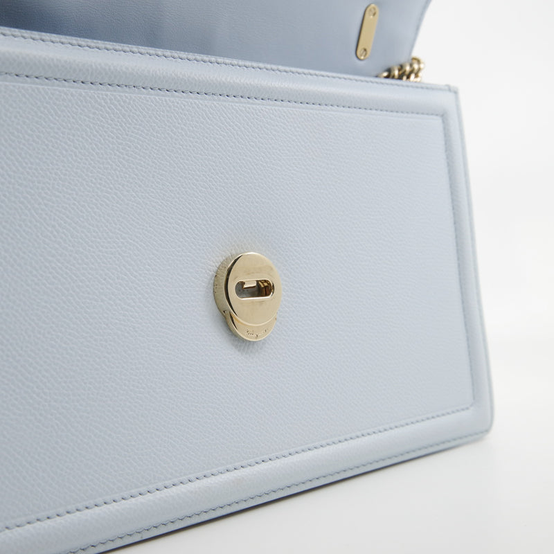 Vala  chain bag leather Light blue ghw