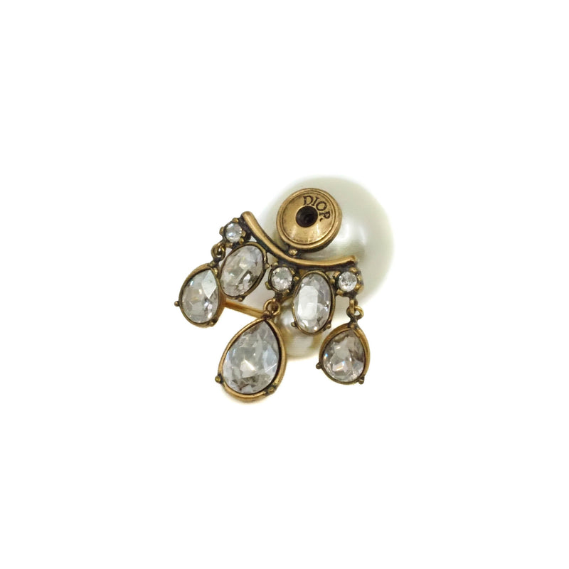 tribales crystal pandent earring in white/ghw - L'UXE LINK