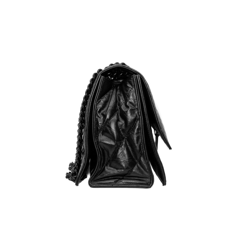 crush small chain bag quilted in black