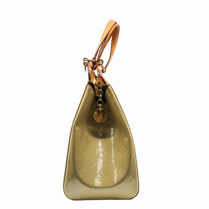 BREA HANDBAG MONOGRAM VERNIS MM milky White PATENT GHW - L'UXE LINK