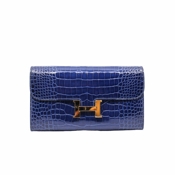 constance long wallet M3 navy crocodile ghw x stamp - L'UXE LINK