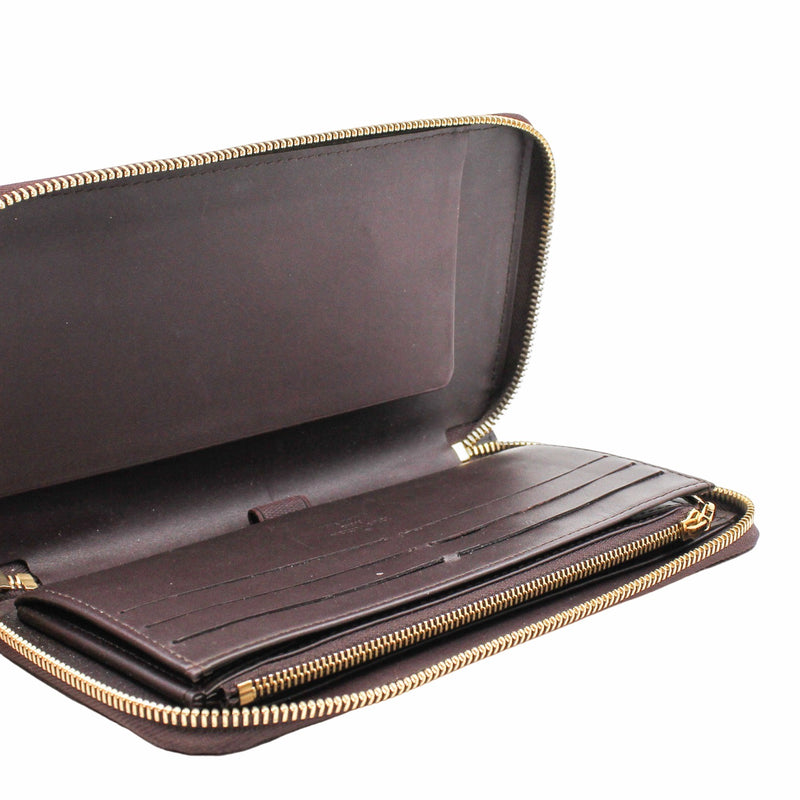 long monogram wallet patent dark red ghw - L'UXE LINK