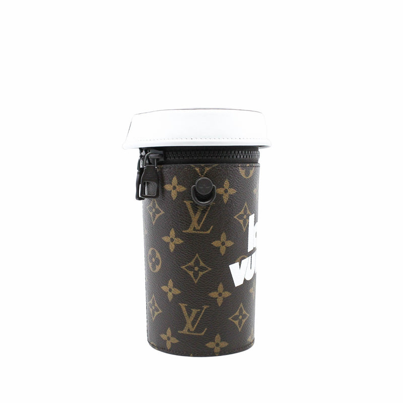 Coffee Cup Convertible Pouch Everyday Signature Vintage Monogram Canvas - L'UXE LINK