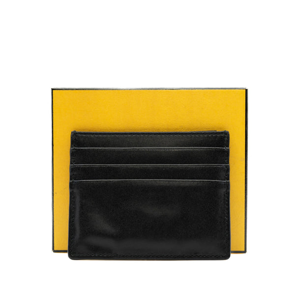 card holder in leather black ghw