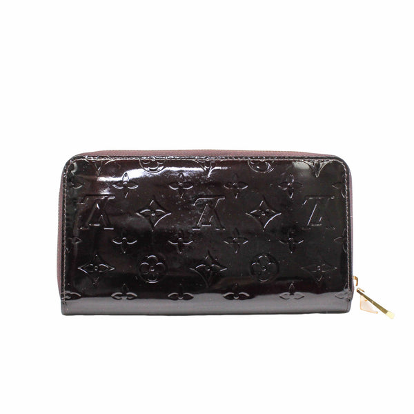 long monogram wallet patent dark red ghw - L'UXE LINK