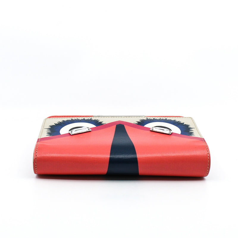 monster  crystal eyes wallet leather orange pink  phw - L'UXE LINK