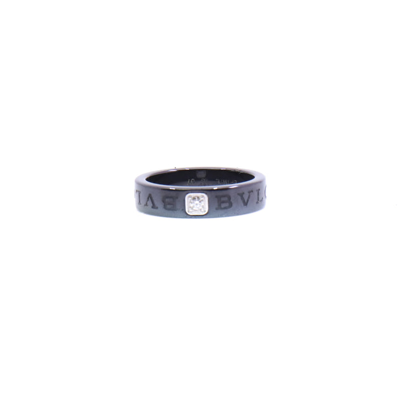 bvlgari ring with on diamond in ceramic black#57 EP1M7E