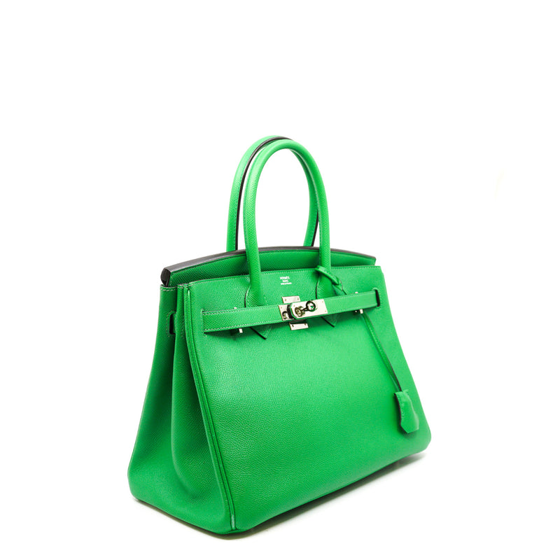 birkin 30cm epsom green phw R stamp