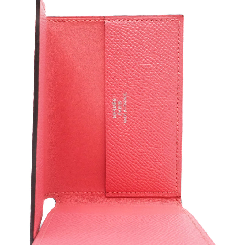 card holder in epsom pink