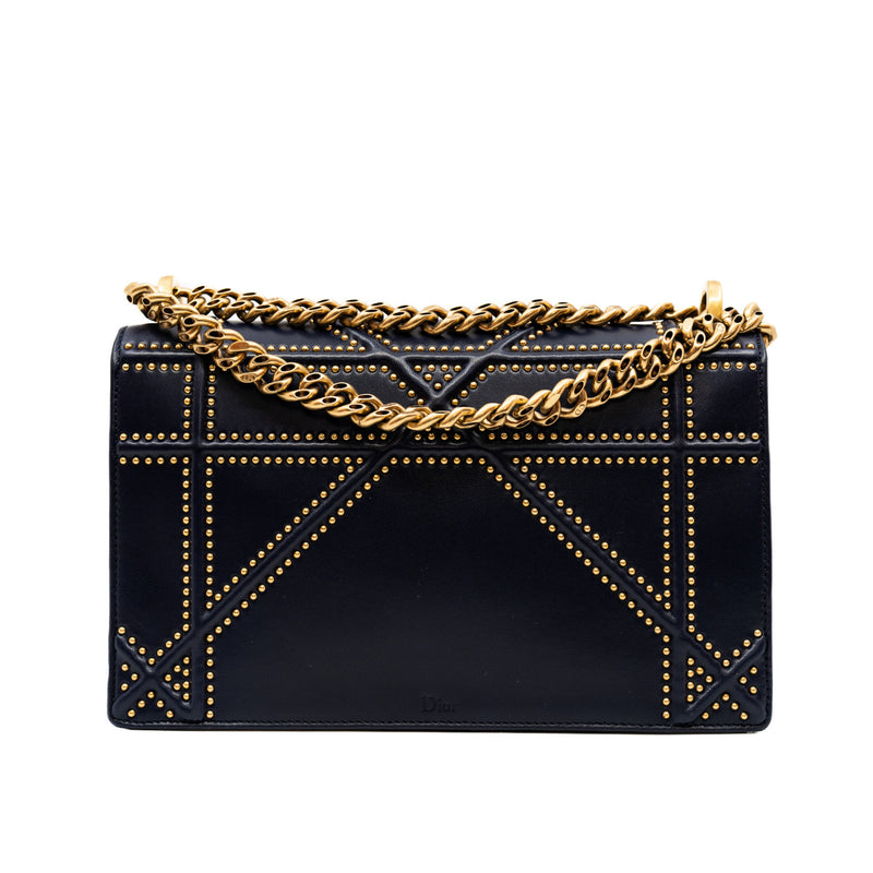 ama medium with bead studs in lambskin blue ghw