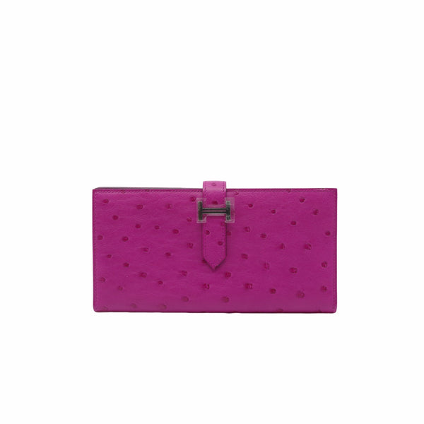 bearn wallet ostrich pink phw - L'UXE LINK