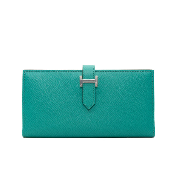 bearn long wallet in epsom U4 green phw D stamp