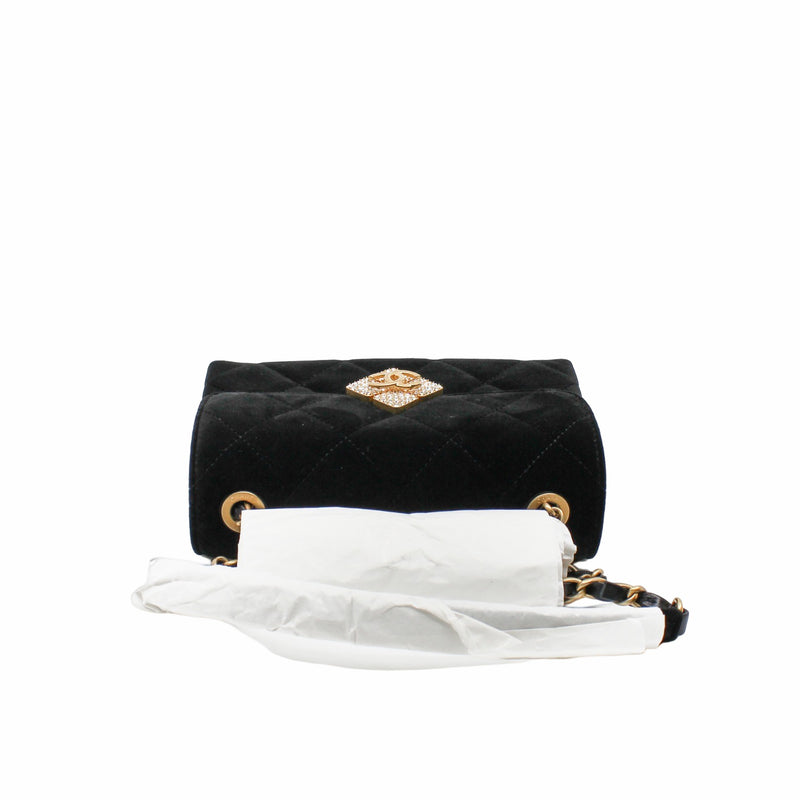 velvet ctystal buckle cc black ghw seri l9 - L'UXE LINK