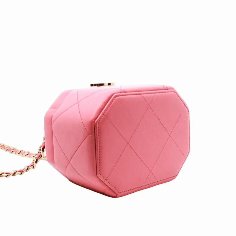 case with chain and handle pink lambskin ghw hu5k0uck