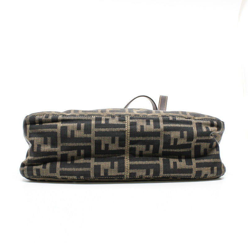 Mamma Baguette  Shoulder Bag Fabric  Brown GHW - L'UXE LINK