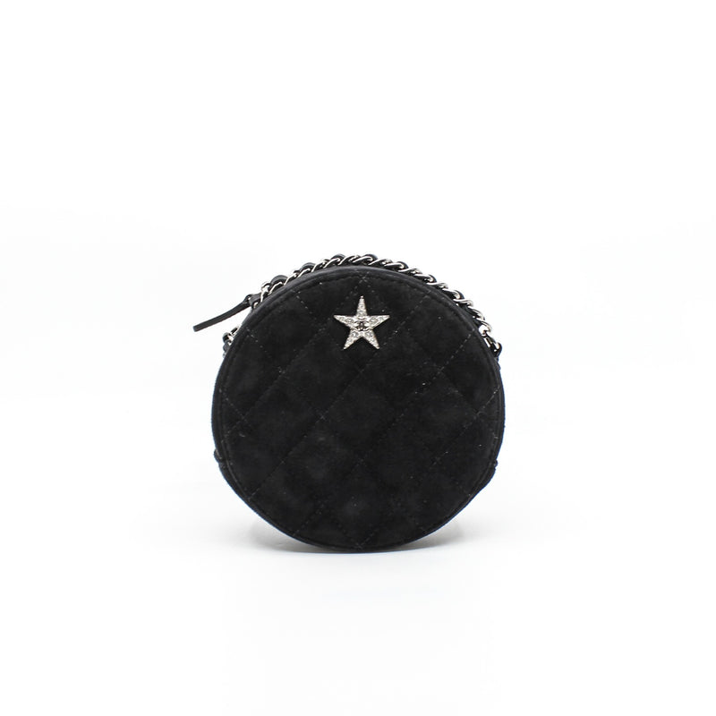round bag black suede crystal star phw seri 29