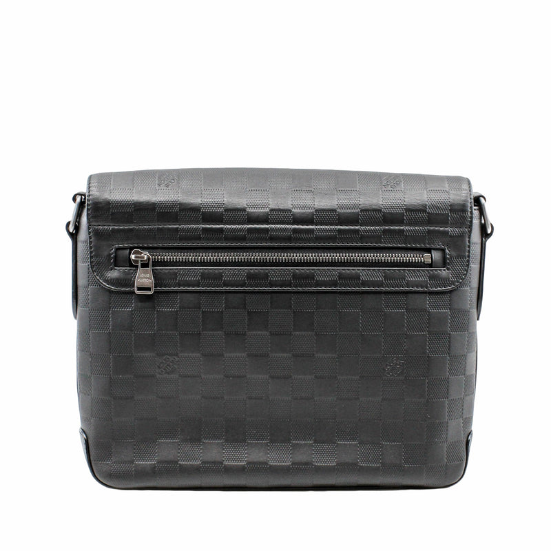 Messenger District Damier Infini  Granit black phw - L'UXE LINK