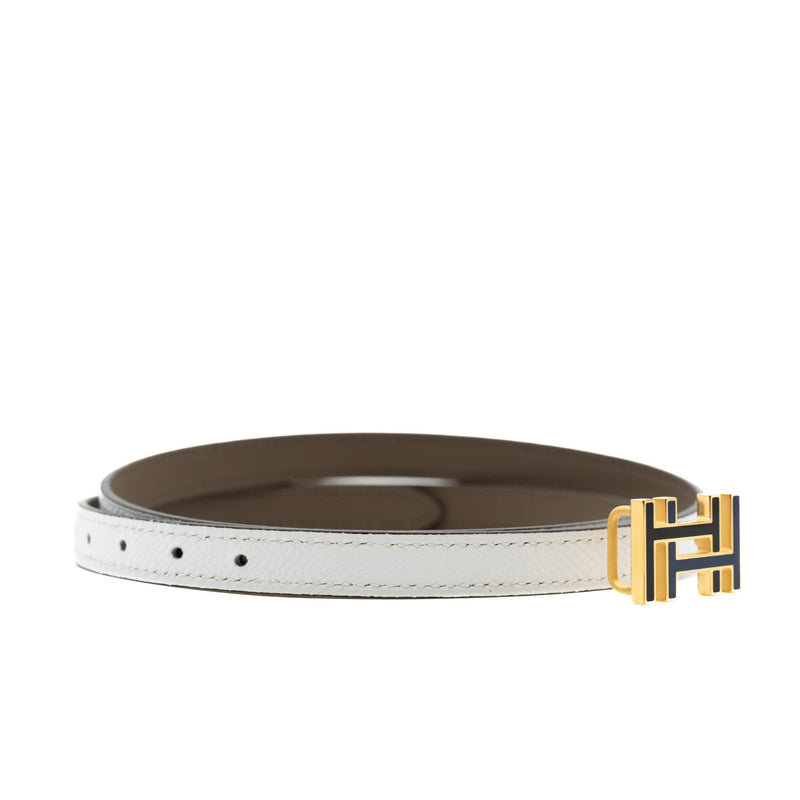 lady belt white with etoupe size 75 - L'UXE LINK