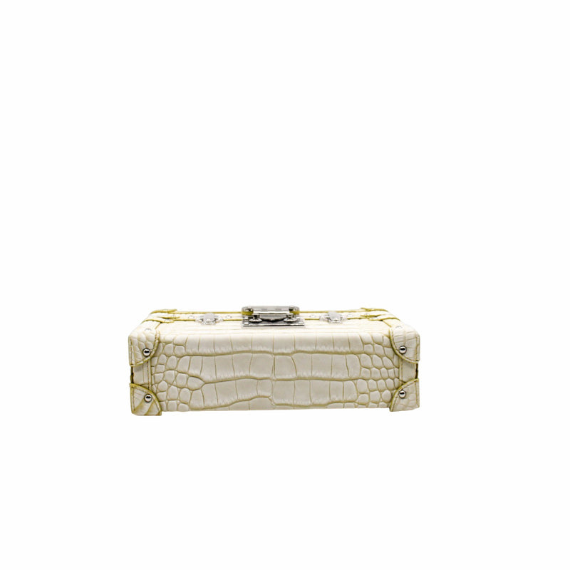 PETITE MALLE CROCODILE mint yellow phw