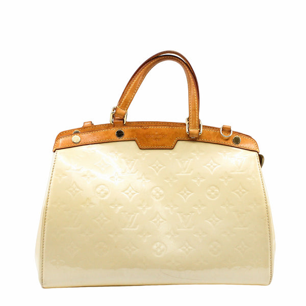 BREA HANDBAG MONOGRAM VERNIS MM milky White PATENT GHW