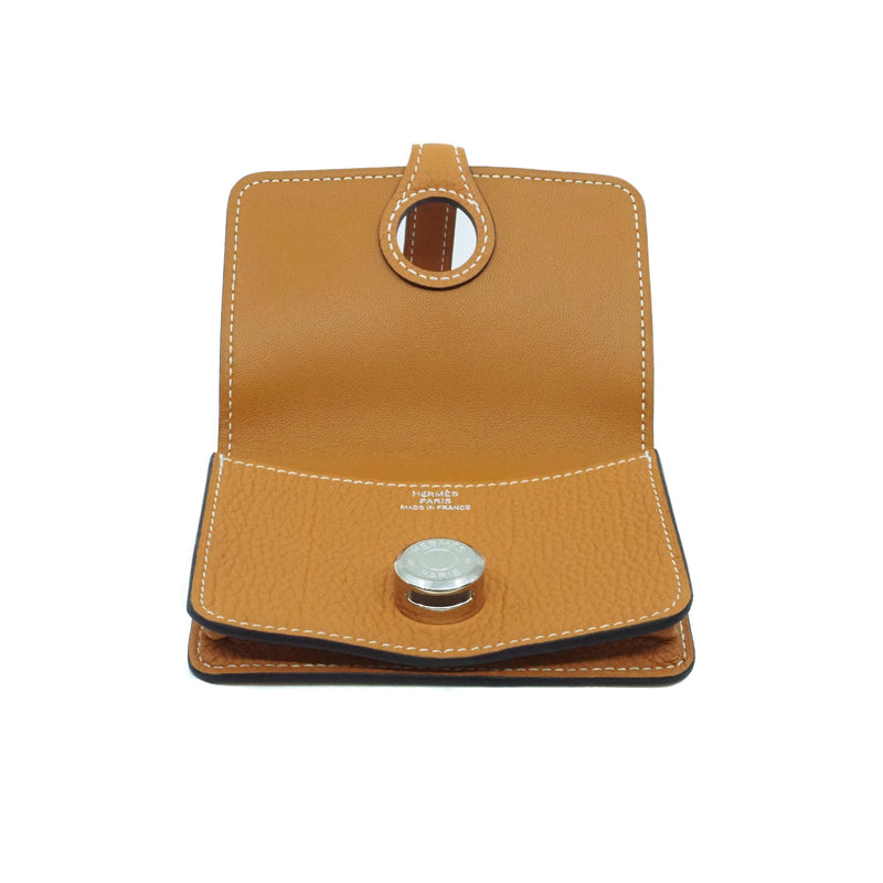 HERMES Dogon Card Case gold Togo Leather