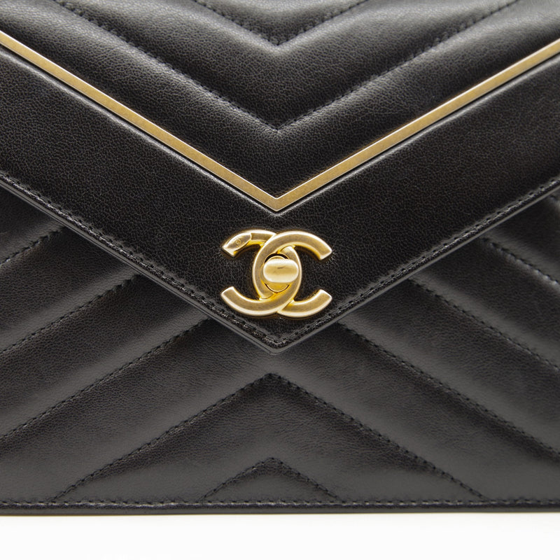 flap bag lamb skin black V  ghw seri24 - L'UXE LINK