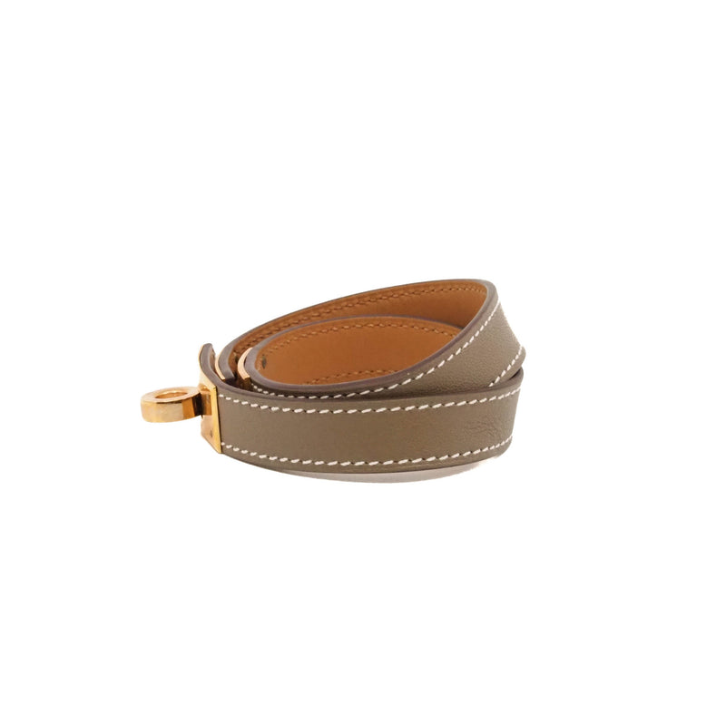 kelly bracelet etoupe ghw double leather - L'UXE LINK