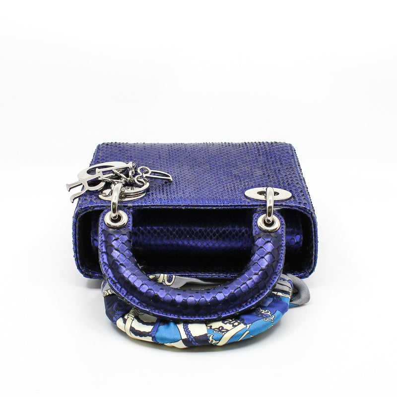 lady dior with chainglittering purple blue snake skin phw - L'UXE LINK