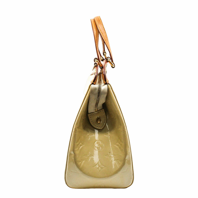 BREA HANDBAG MONOGRAM VERNIS MM milky White PATENT GHW - L'UXE LINK