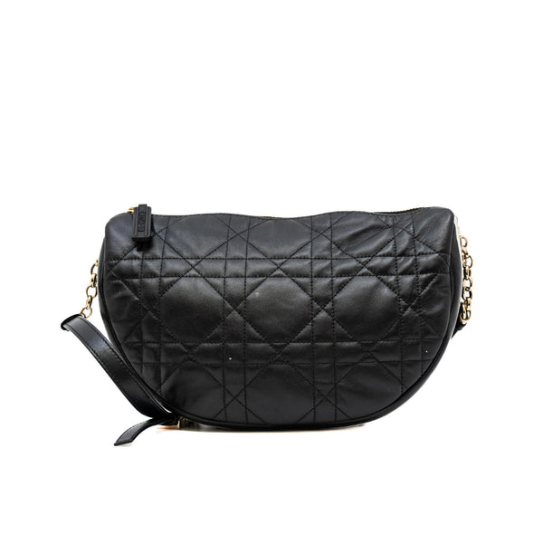 SMALL DIOR VIBE HOBO BAG in black cannage lambskin phw rp4800