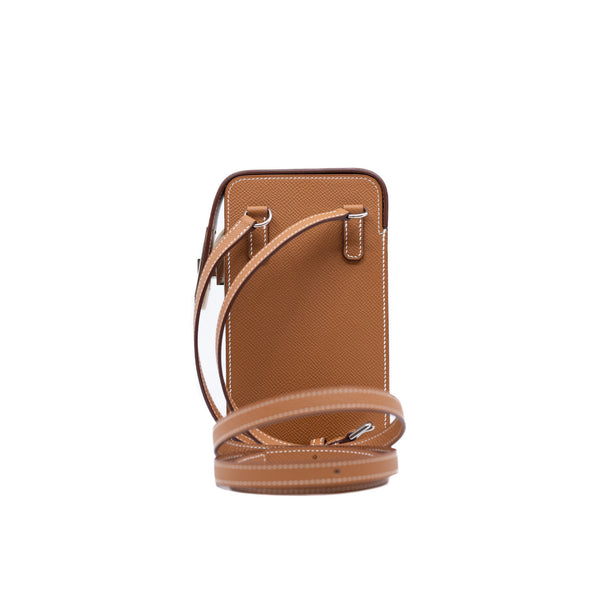 Hac a Box phone case in epsom gold phw B stamp - L'UXE LINK
