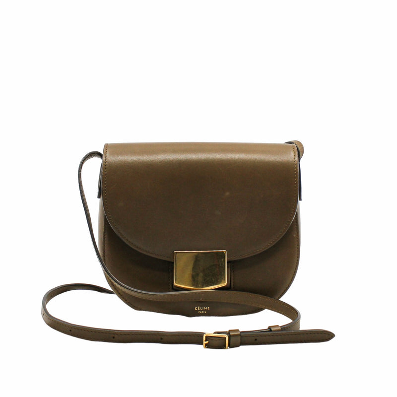 Trotteur Crossbody Bag  Small Calfskin brown ghw - L'UXE LINK