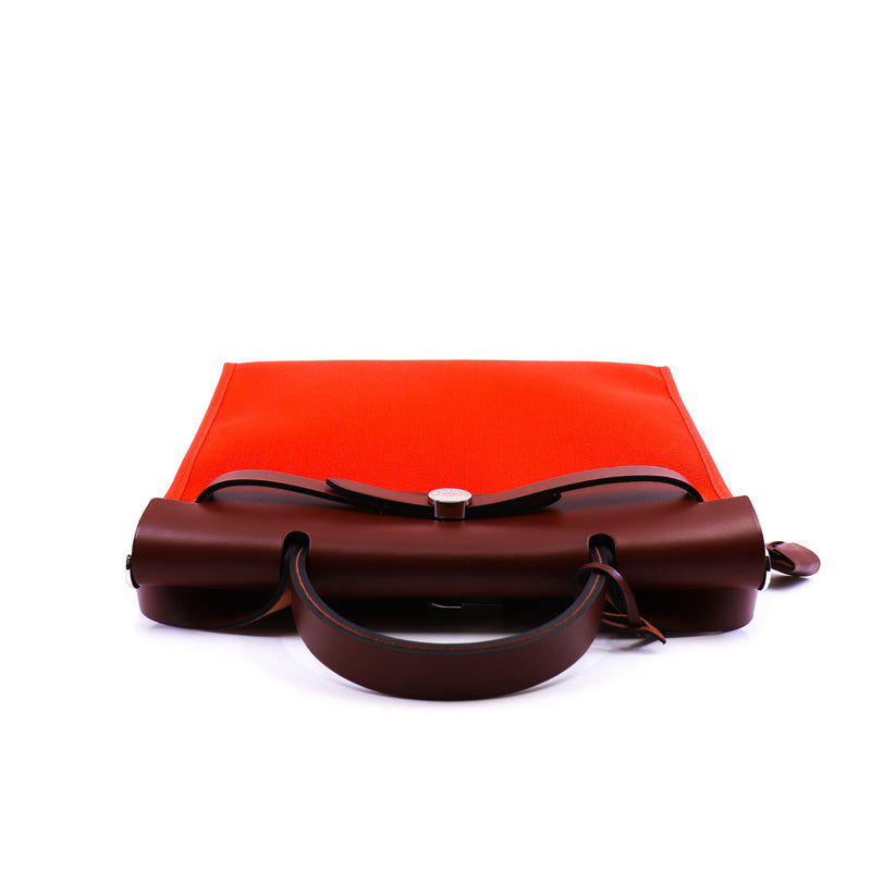 herbag zip 31 in fabric capucine/rouge H phw Y stamp - L'UXE LINK