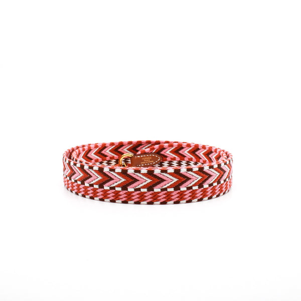 fabric strap red pink  gold  ghw - L'UXE LINK
