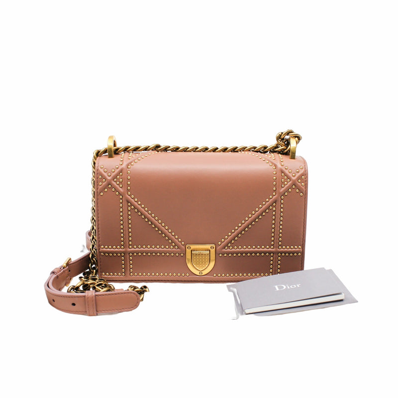 ama small leather beige pink ghw - L'UXE LINK
