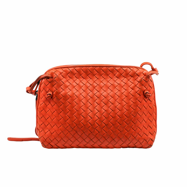 Nodini Crossbody Bag Intrecciato Nappa Small  Leather  orange - L'UXE LINK