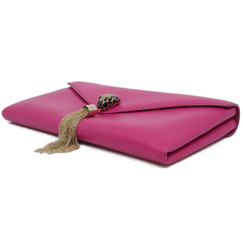 serpenti clutch in leather Rose purple ghw