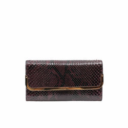 Rossmore Mm Purple Python Skin Leather Clutch ghw - L'UXE LINK
