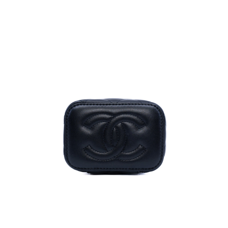 vanity case mini black lambskin with crush black and white