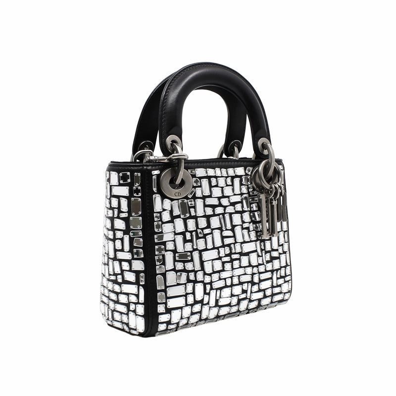 lady dior mini mirror with black phw